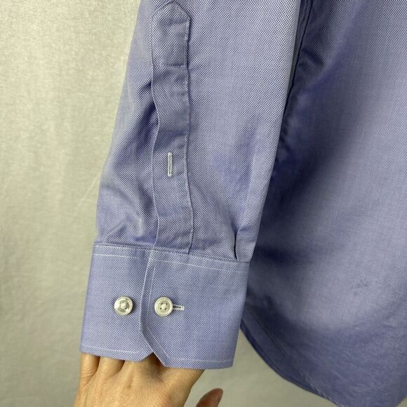 Bonobos Italian Shirting Slim Fit Blue Button Up Dress Shirt Mens Size 16/33 - Picture 8 of 12